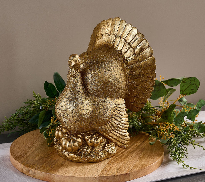 Martha Stewart 12" Gilded Golden Turkey Figurine — Main view