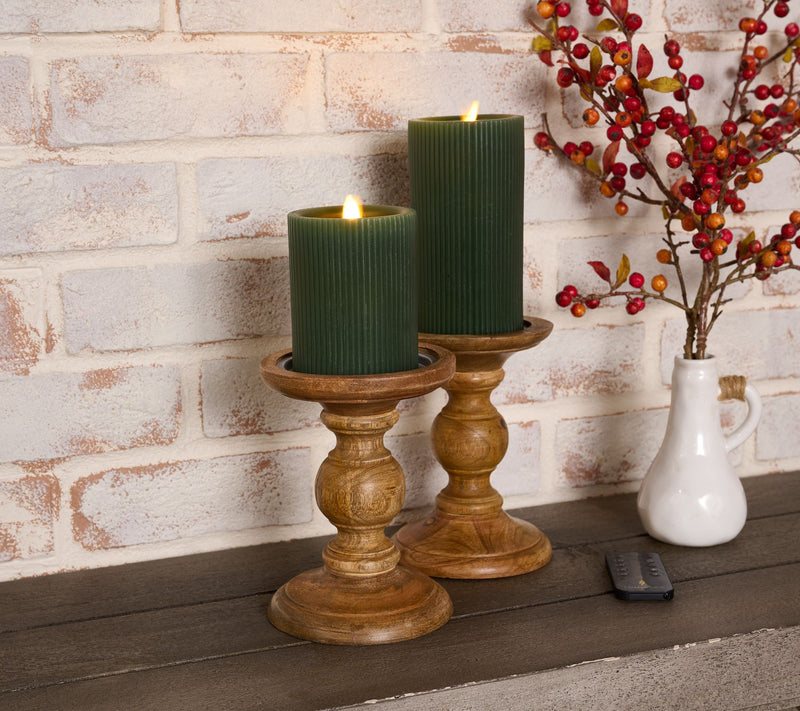 Martha Stewart Set of 2 Micro Ribbed Flameless Candles — Main view