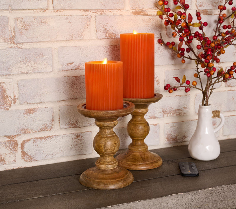 Martha Stewart Set of 2 Micro Ribbed Flameless Candles — View 7