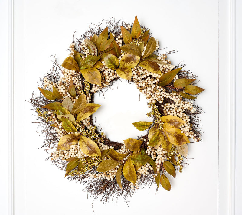 Home Reflections 24" Leaf with Berry Wreath — Main view