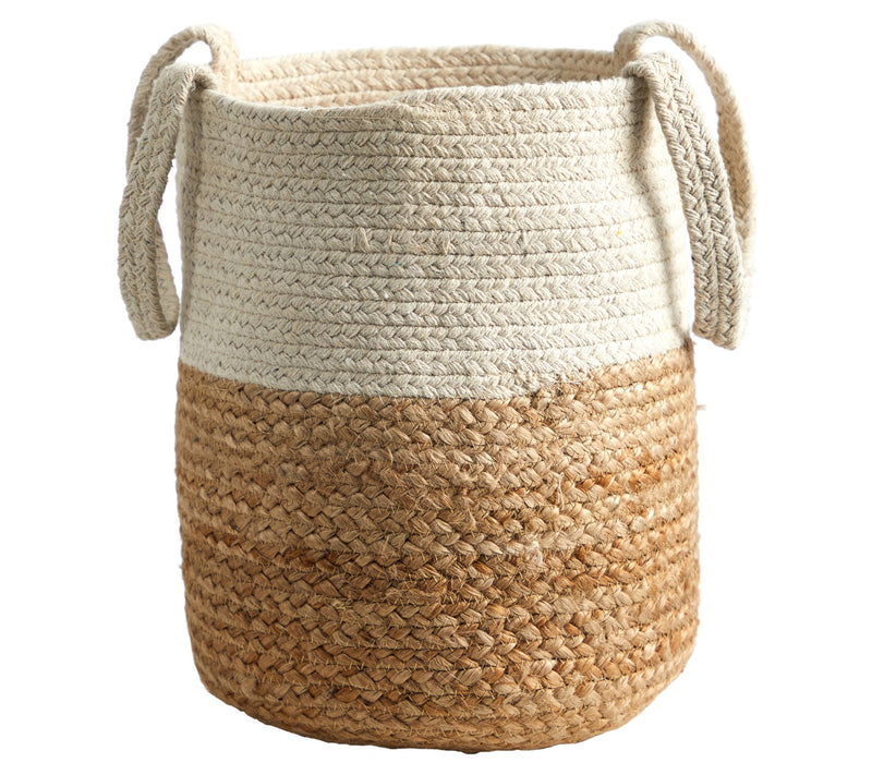 Nearly Natural 12.5" Handmade Natural Jute an d Cotton Plante — Main view