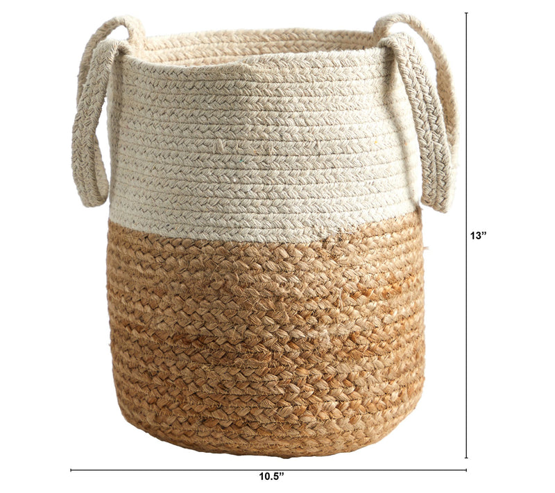 Nearly Natural 12.5" Handmade Natural Jute an d Cotton Plante — View 2