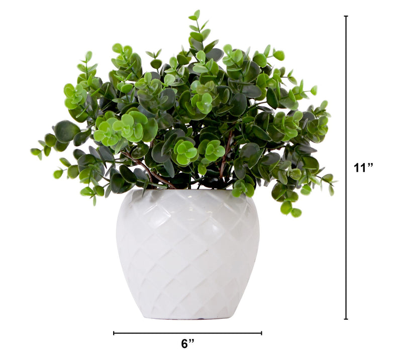 Nearly Natural 11" Artificial Boxwood Plant with  Planter — View 2