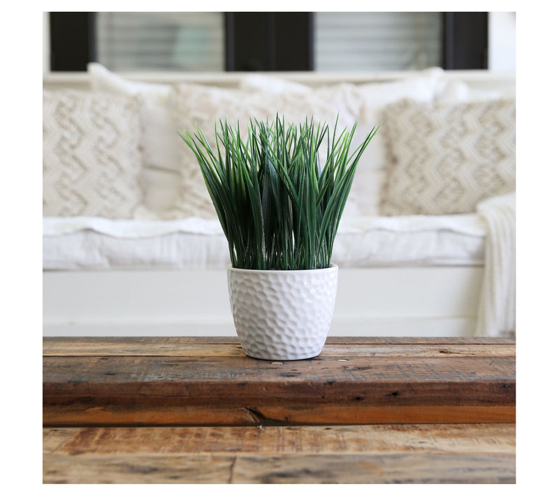 Nearly Natural 9" Artificial Grass Plant with Dec Planter — View 5