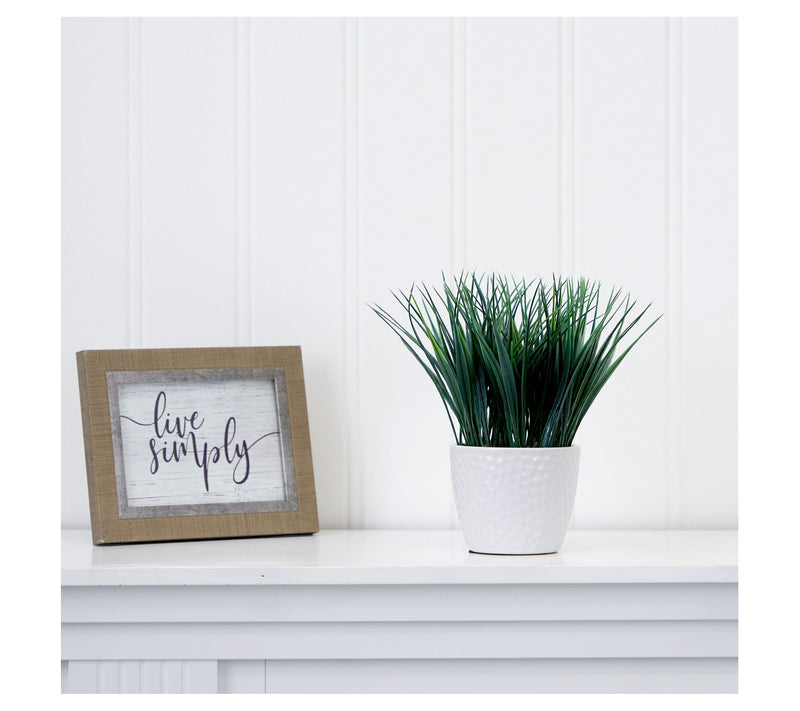 Nearly Natural 9" Artificial Grass Plant with Dec Planter — View 3