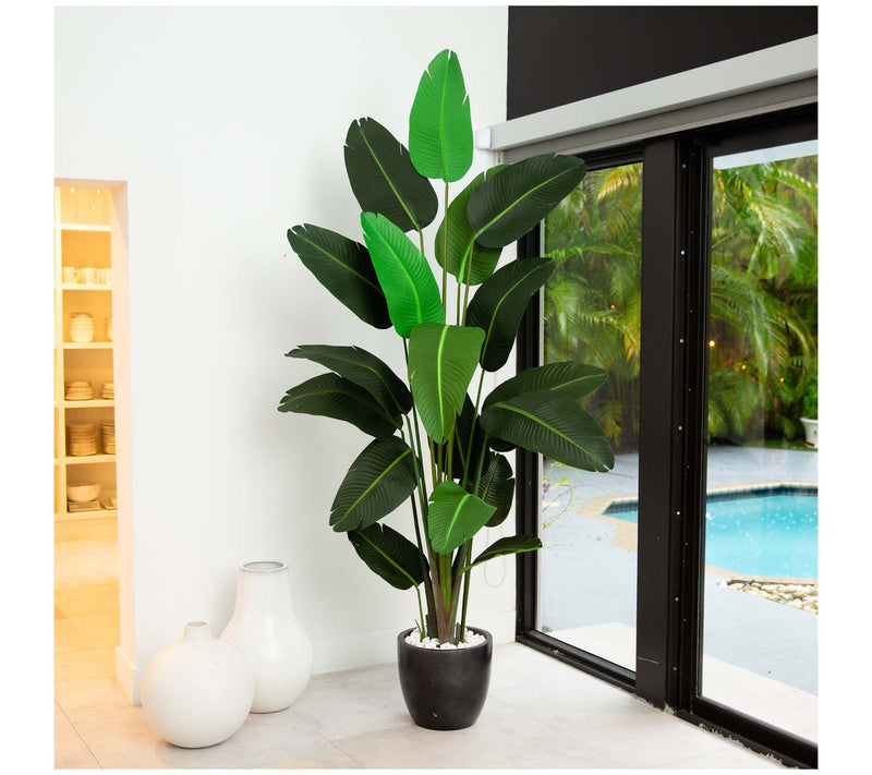 Nearly Natural 8' Traveler's Palm Artificial tree — View 6