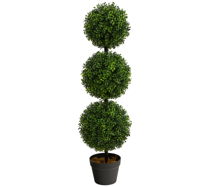 Nearly Natural 3' Boxwood Triple Ball Topiary — Main view