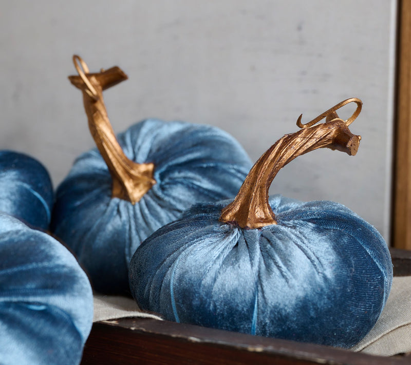Set of 6 3.5" Velvet Plush Pumpkins By Valerie — View 16
