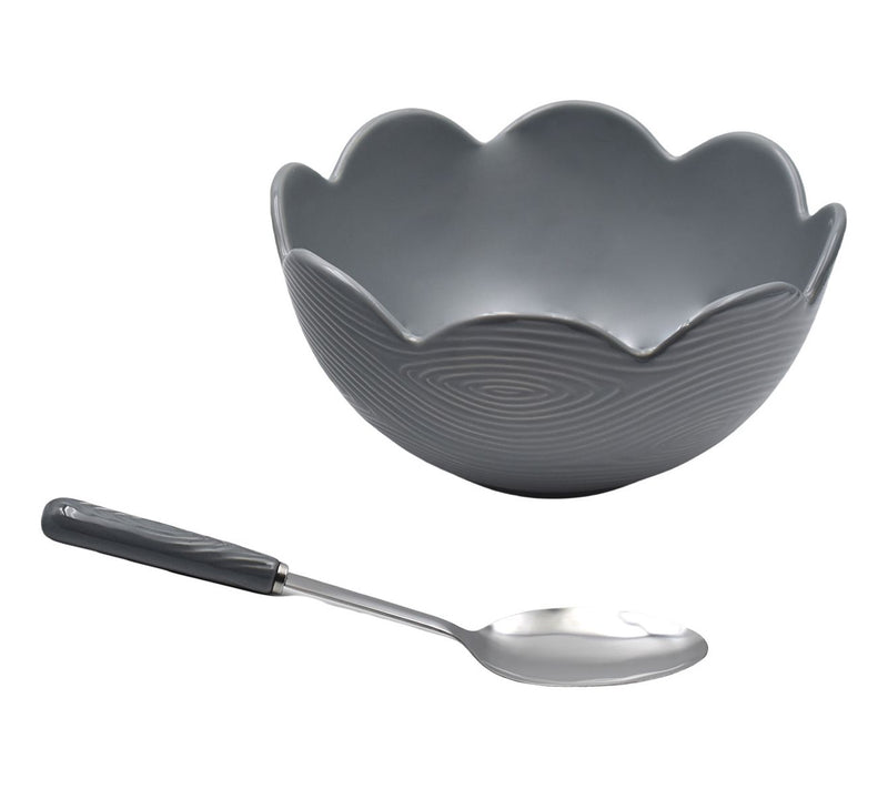 Temp-tations Woodland 3-qt Scalloped Serving Bowl w/ Spoon — View 5