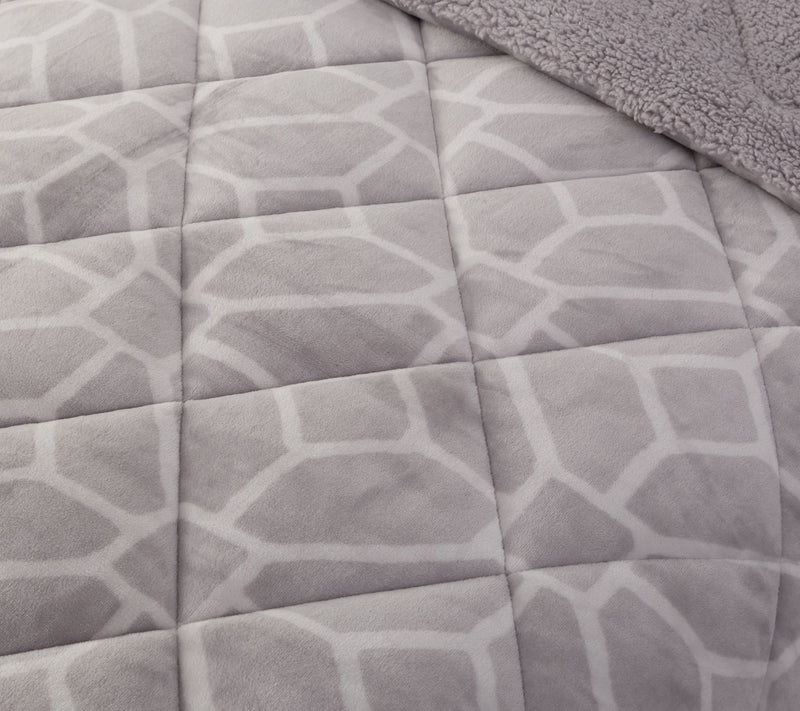 Berkshire Printed Velvetsoft Reverse Sherpa Comforter-King — View 19