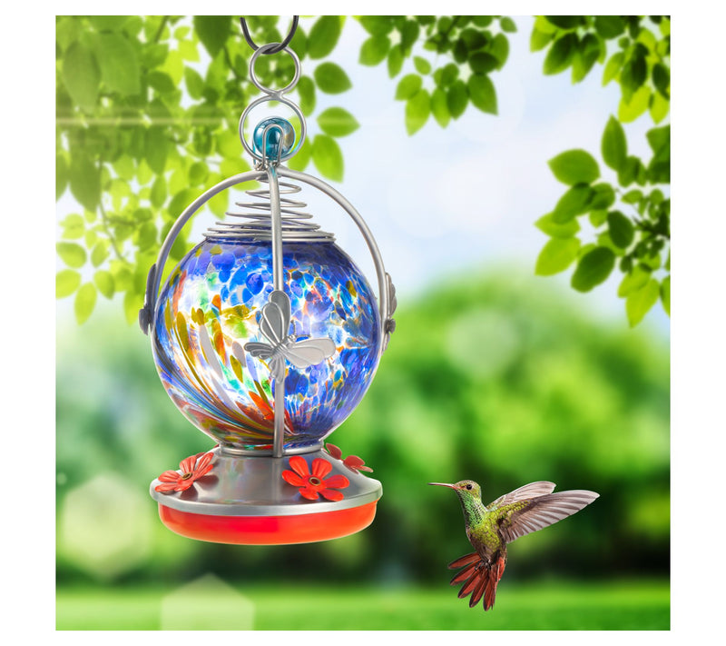 Backyard Expressions Glass Hummingbird Feeder -Purple — View 6
