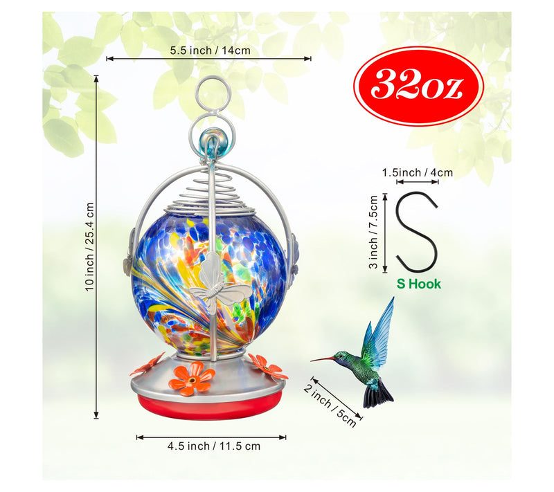 Backyard Expressions Glass Hummingbird Feeder -Purple — View 4