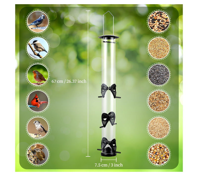 Backyard Expressions Tube Hanging Bird Feeder -23" 6 Port — View 3