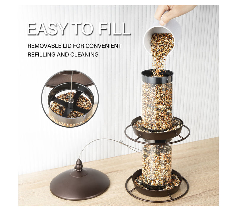 Backyard Expres sions 2-Tier Bi rd Feeder with Sure-Lock Cap — View 5