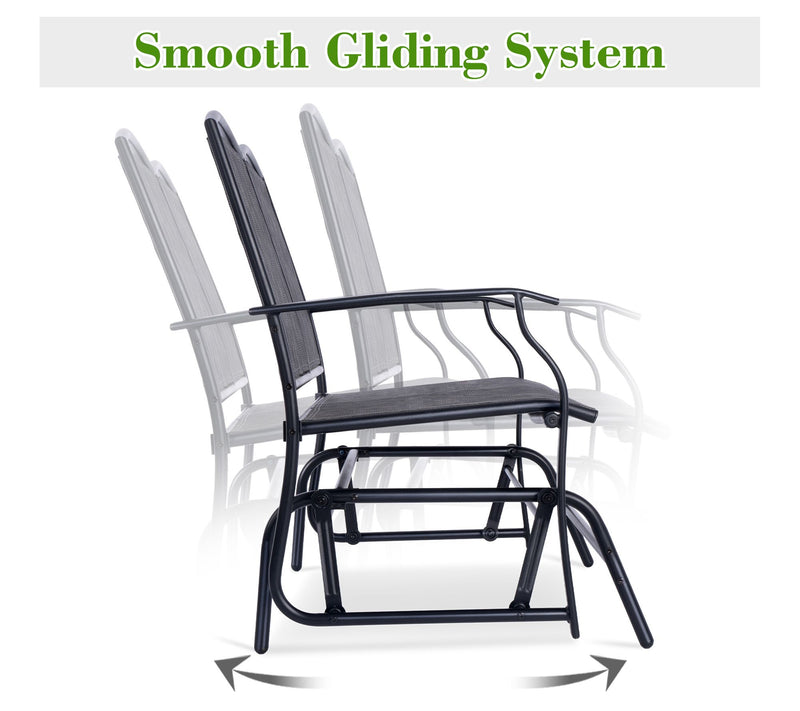 Backyard Expressions 2-Person Patio Glider GreySling Fabric — View 3