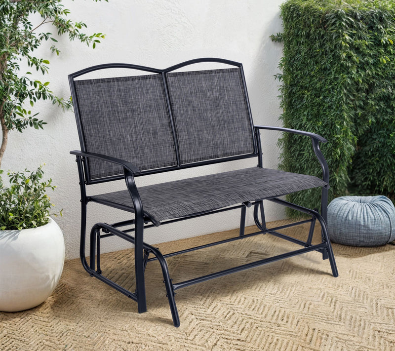 Backyard Expressions 2-Person Patio Glider GreySling Fabric — View 7