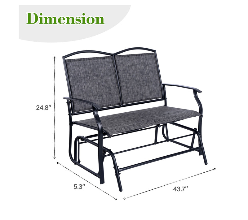 Backyard Expressions 2-Person Patio Glider GreySling Fabric — View 2
