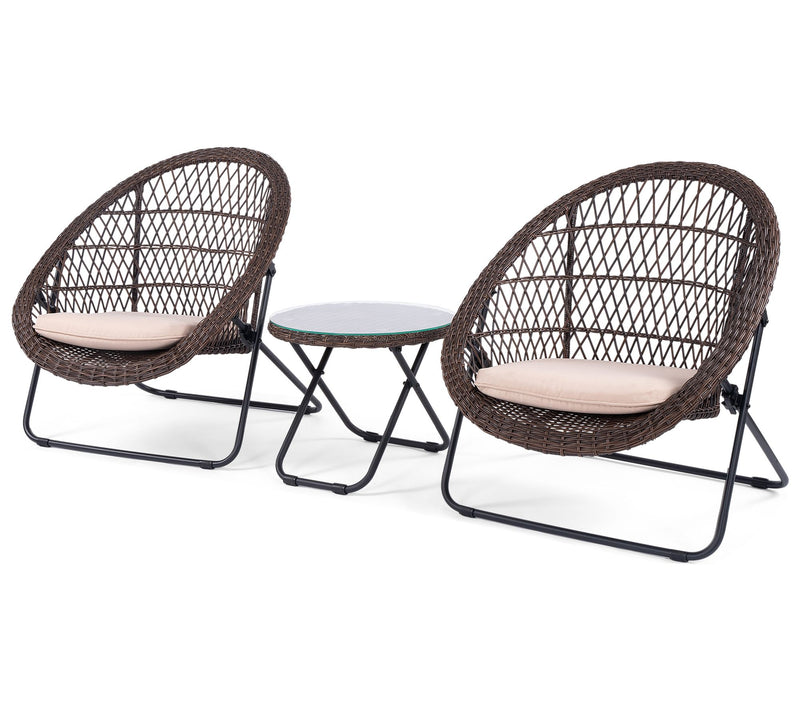 Backyard Expres sions 3 Piece F olding Outdoor Patio Bistro Se — View 9