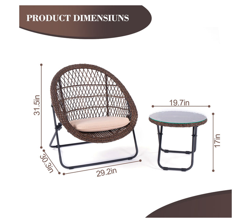 Backyard Expres sions 3 Piece F olding Outdoor Patio Bistro Se — View 2