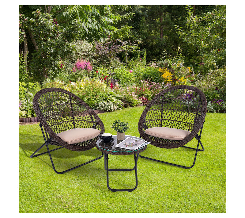 Backyard Expres sions 3 Piece F olding Outdoor Patio Bistro Se — View 6