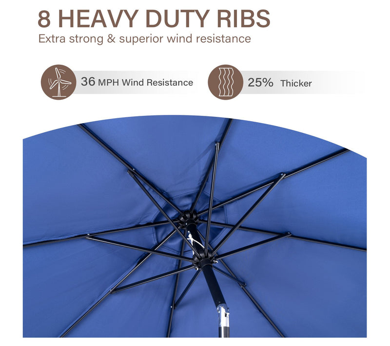 Backyard Expressions 9 Ft Patio Umbrella w/ Crank/Tilt — View 2