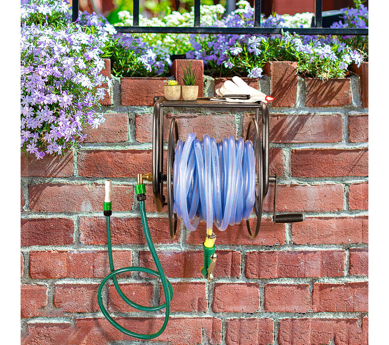 Backyard Expressions Metal Wall Mounted Hose Reel-200'Capacity — View 6
