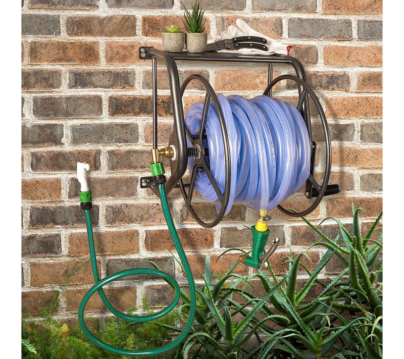 Backyard Expressions Metal Wall Mounted Hose Reel-200'Capacity — View 4