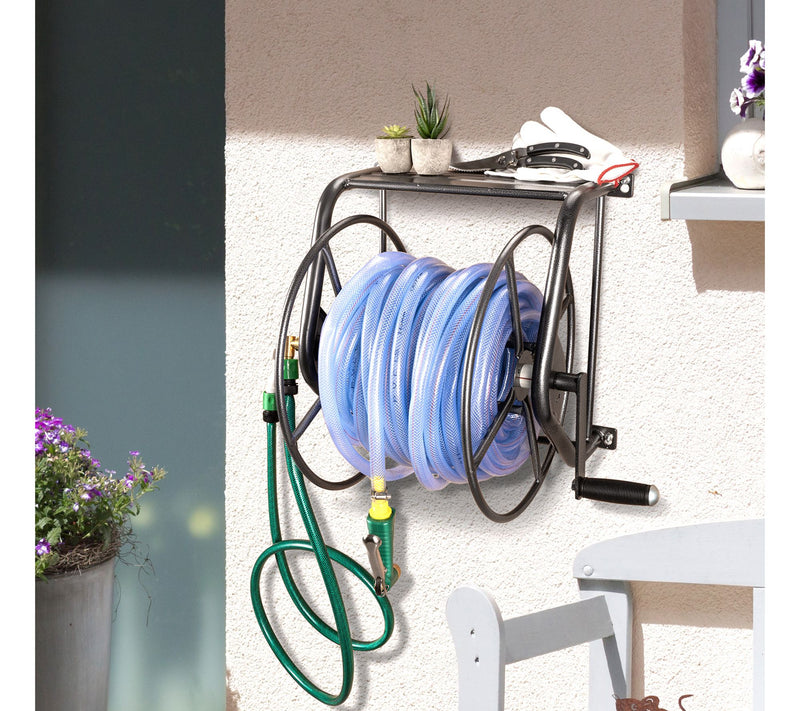 Backyard Expressions Metal Wall Mounted Hose Reel-200'Capacity — View 5