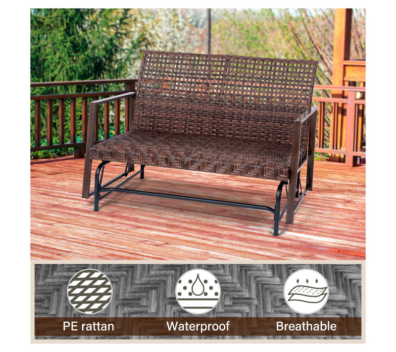 Backyard Expres sions Wicker 2 Person Patio Gl ider — View 5