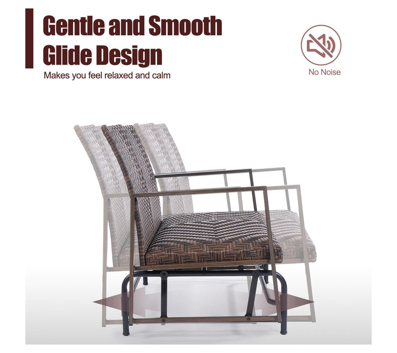 Backyard Expres sions Wicker 2 Person Patio Gl ider — View 4