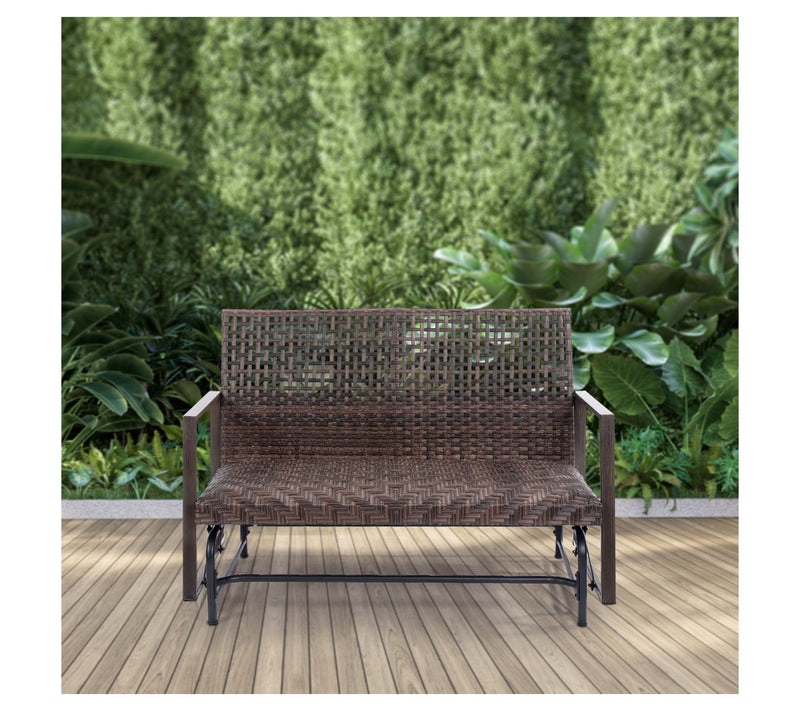 Backyard Expres sions Wicker 2 Person Patio Gl ider — View 7