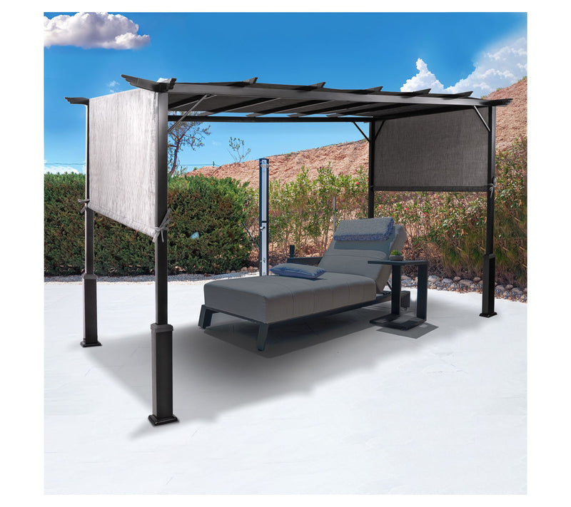 Backyard Expressions 12 x 9 Metal Pergola w/ Adjustable Top — View 4