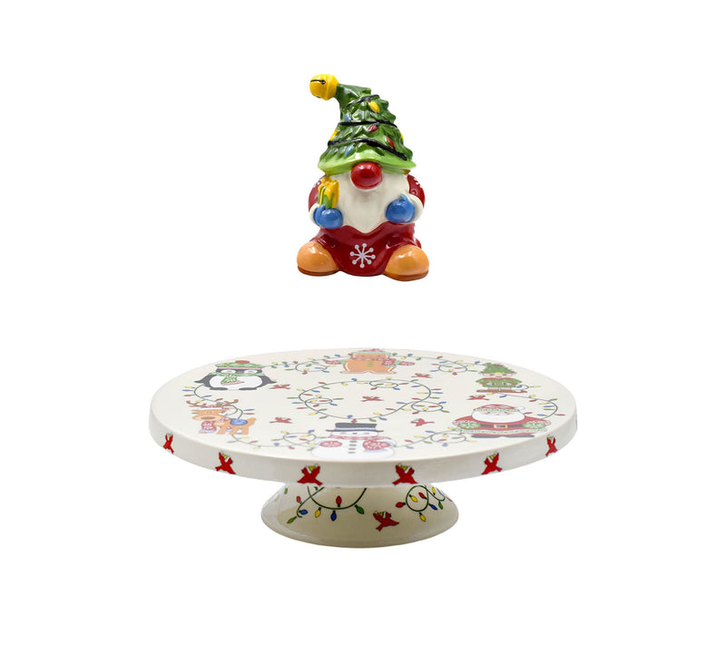 Temp-tations Seasonal Cake Plate with Figural Ornament — Main view