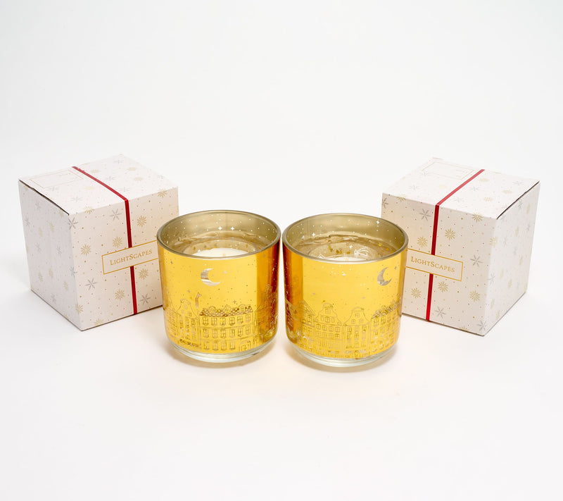 LightScapes Set of 2 Townscape Magic Candles with Gift Boxes — View 8