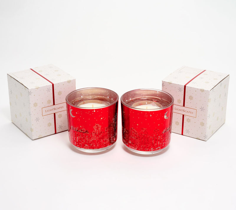 LightScapes Set of 2 Townscape Magic Candles with Gift Boxes — View 9
