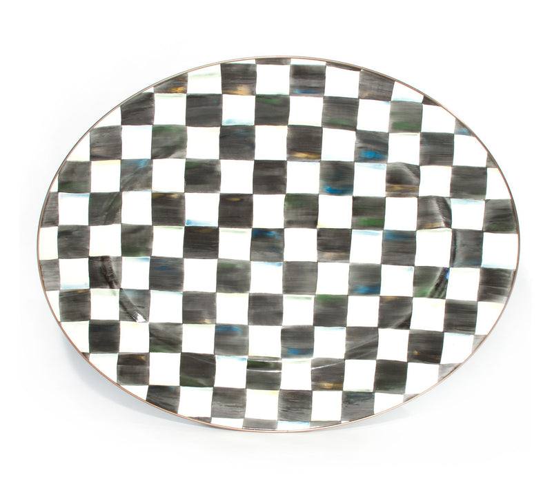 MacKenzie-Childs Courtly Check Large Oval Platt er — View 5