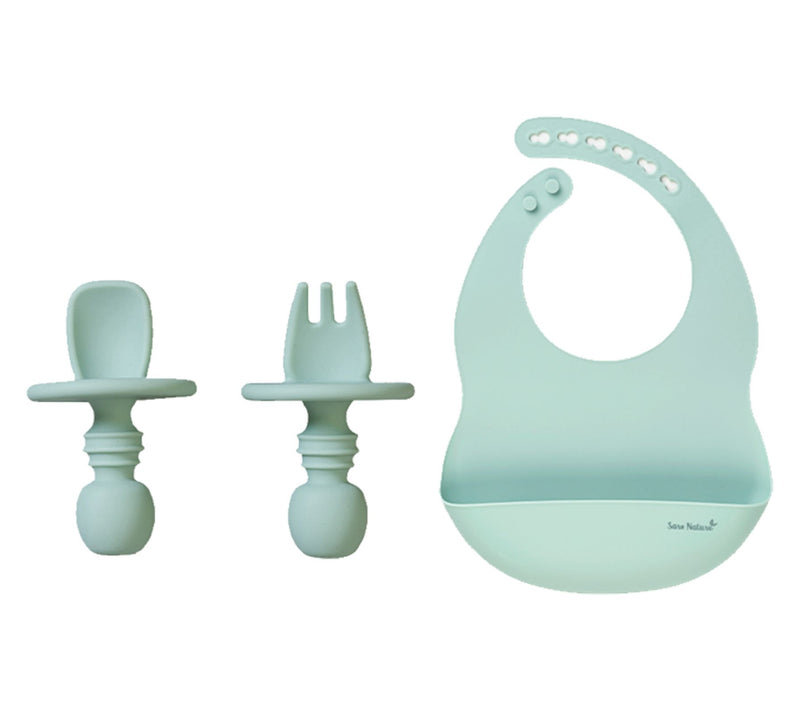 SARO Nordic Feeding Utensils + Bib Set — View 9