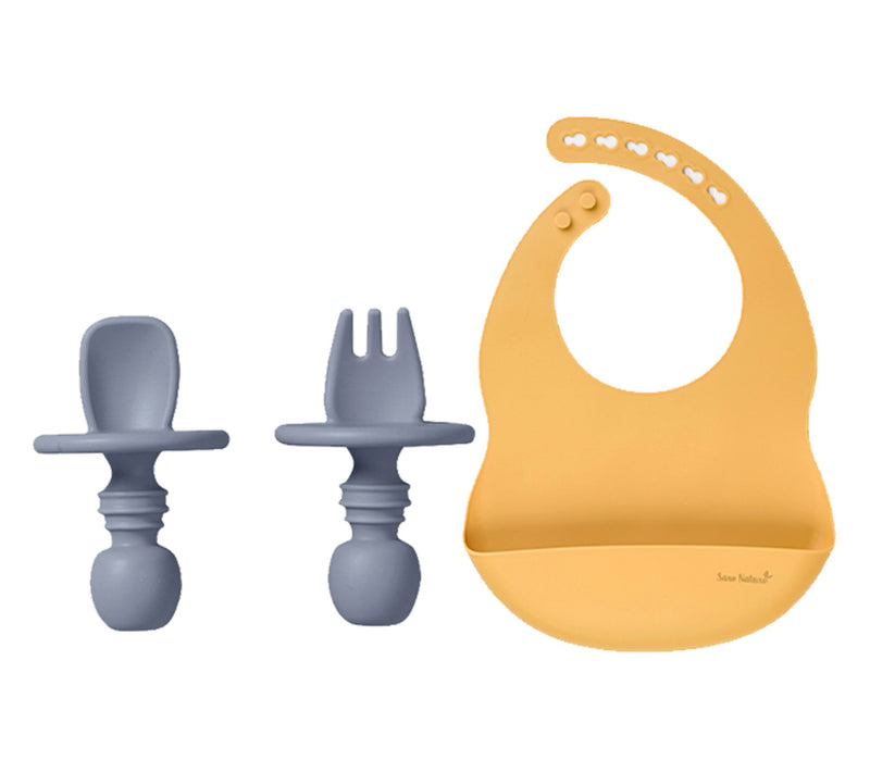 SARO Nordic Feeding Utensils + Bib Set — View 5