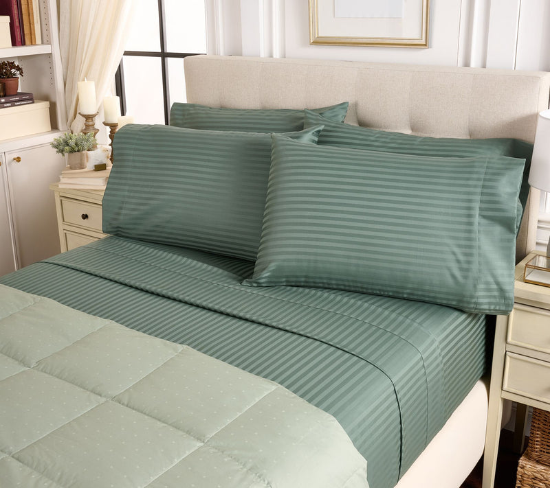 Northern Nights Wrinkle Defense Dobby Stripe Sheet Set w/ Extra Cases — Main view