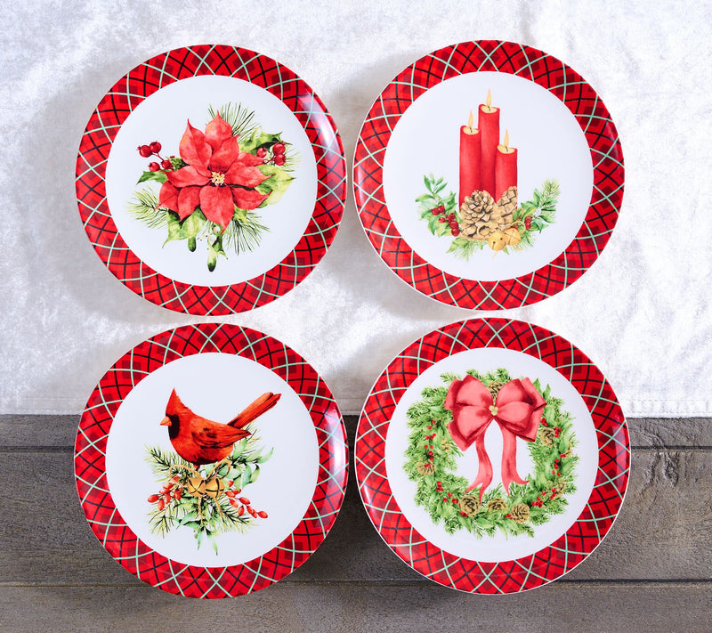 Set of 4 8" Holiday Ceramic Plates by Valerie — View 2