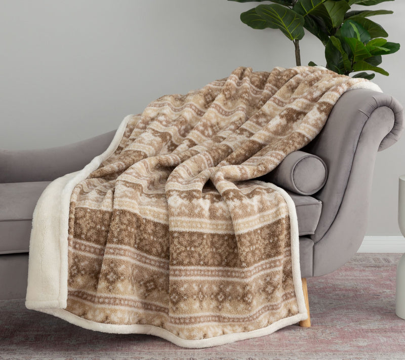 Berkshire Fairisle Teddy Boucle Reverse Spaloft 60x70 Throw — View 5