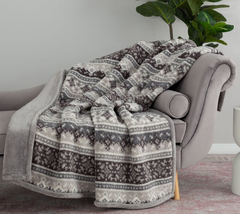 Berkshire Fairisle Teddy Boucle Reverse Spaloft 60x70 Throw — View 7