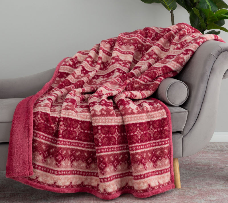 Berkshire Fairisle Teddy Boucle Reverse Spaloft 60x70 Throw — View 3