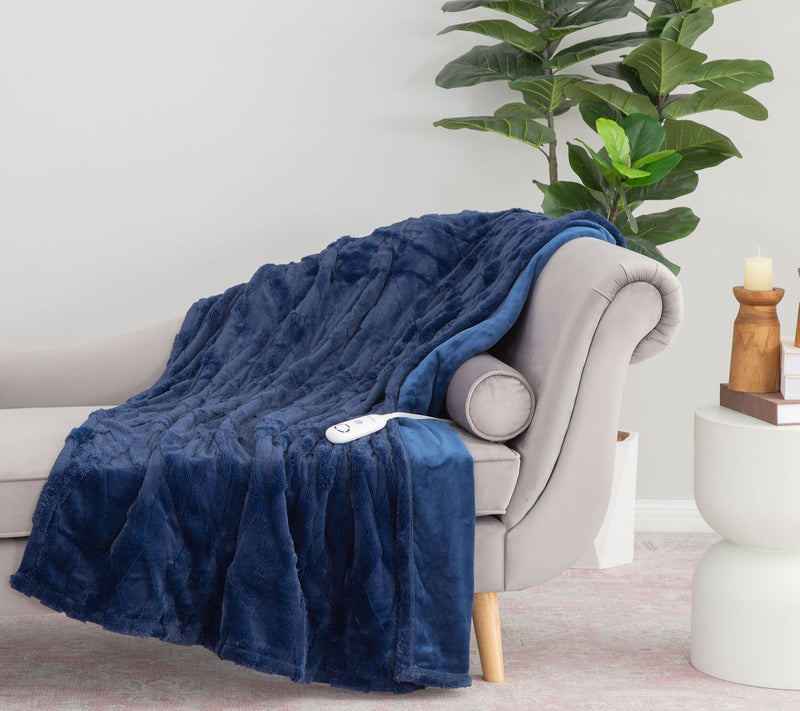Berkshire Diamond Quilted Grace Fur 50x60 Heated Throw — View 11