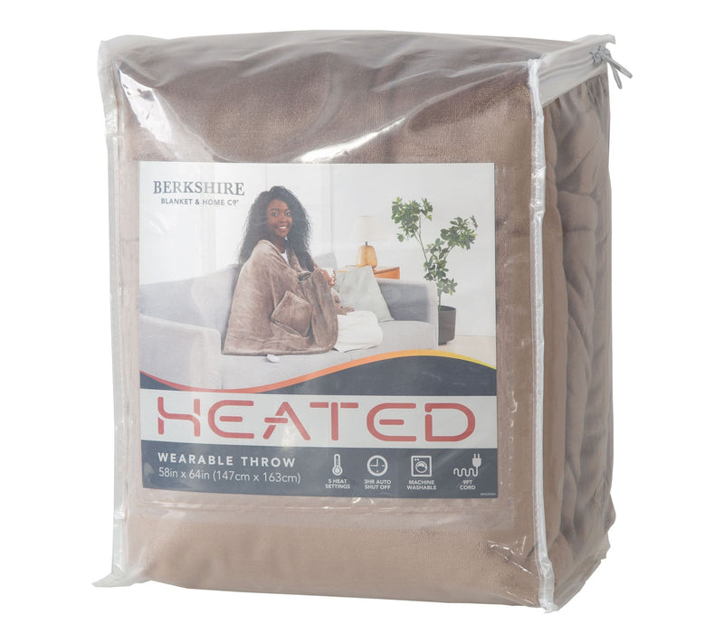 Berkshire Velvetsoft & Sherpa Heated Wearable Throw — View 6
