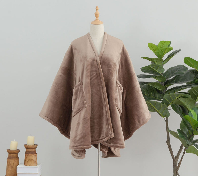 Berkshire Velvetsoft & Sherpa Heated Wearable Throw — View 13