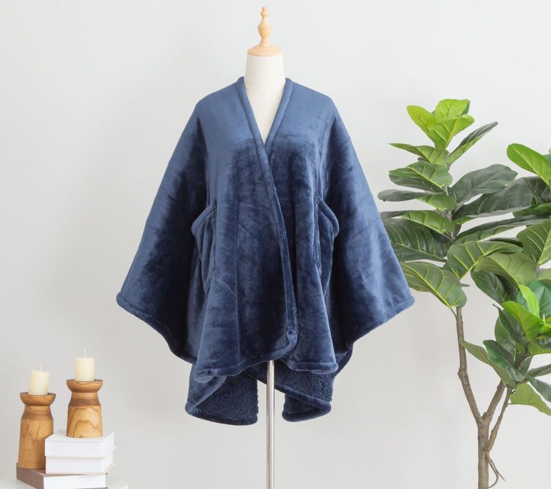 Berkshire Velvetsoft & Sherpa Heated Wearable Throw — View 14