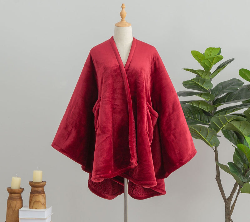Berkshire Velvetsoft & Sherpa Heated Wearable Throw — View 16