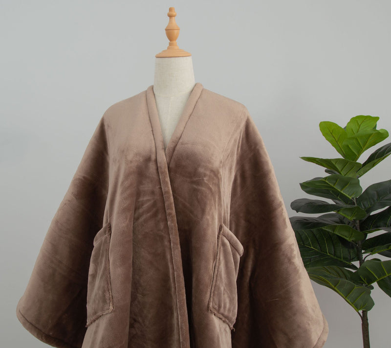 Berkshire Velvetsoft & Sherpa Heated Wearable Throw — View 2