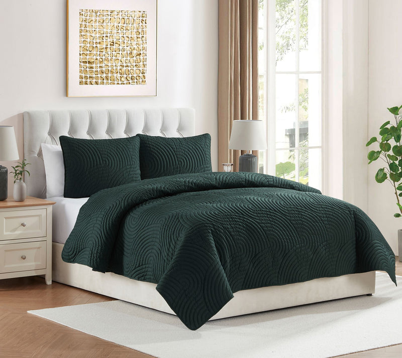 VCNY Home Sands 3pc Curved Textured Quilt Set, King — View 2